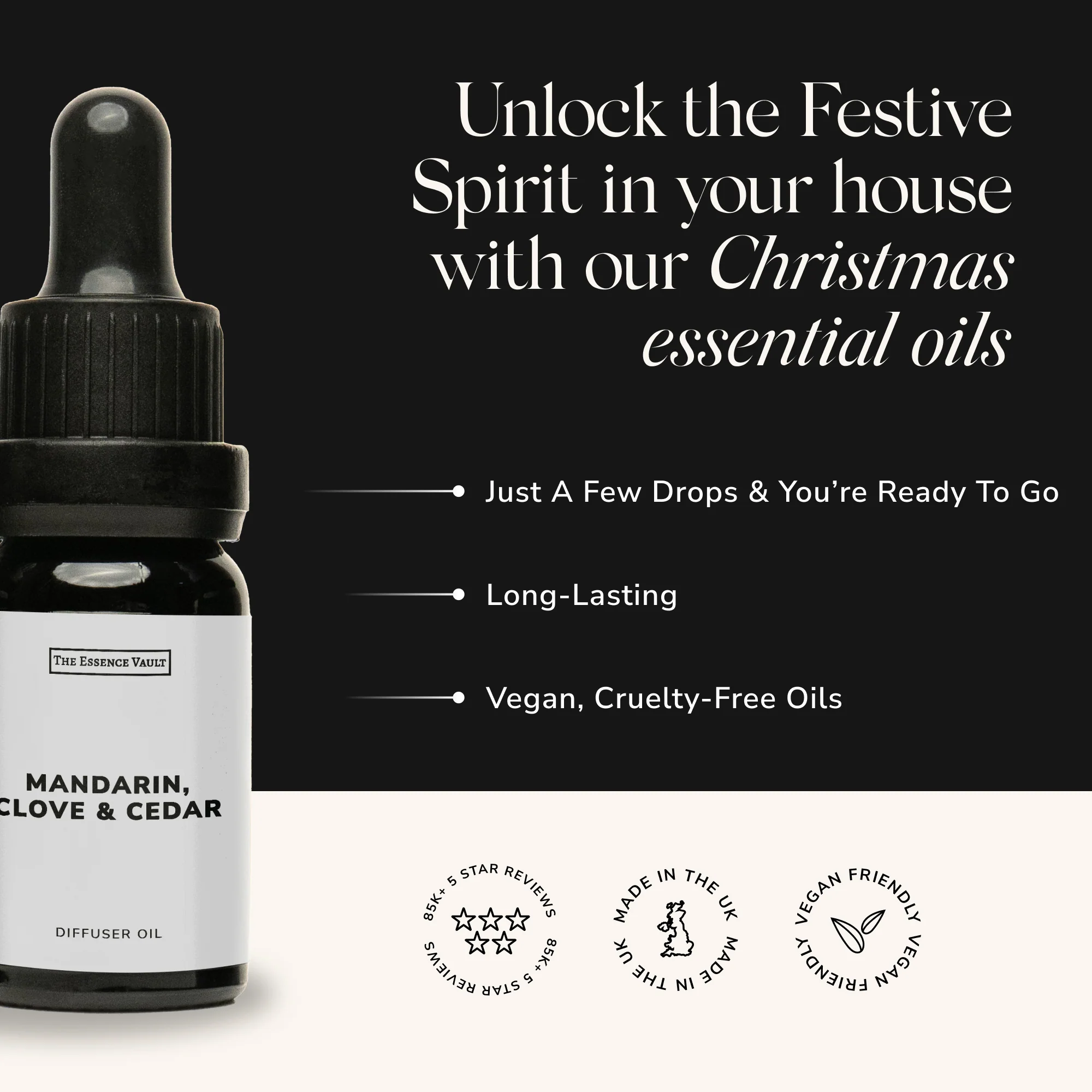 Mandarin, Clove & Cedar Electric Diffuser Fragrance Oil - Image 3